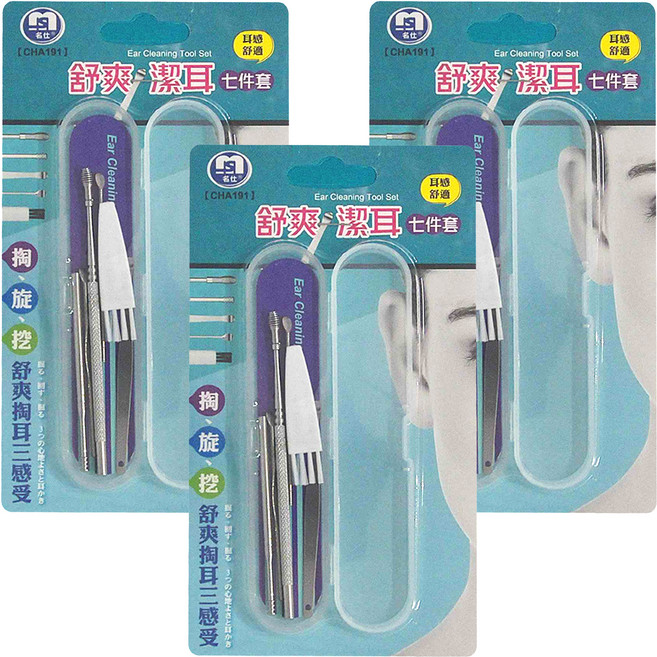 名仕 舒爽潔耳掏耳組 附收納盒, 7入, 3組