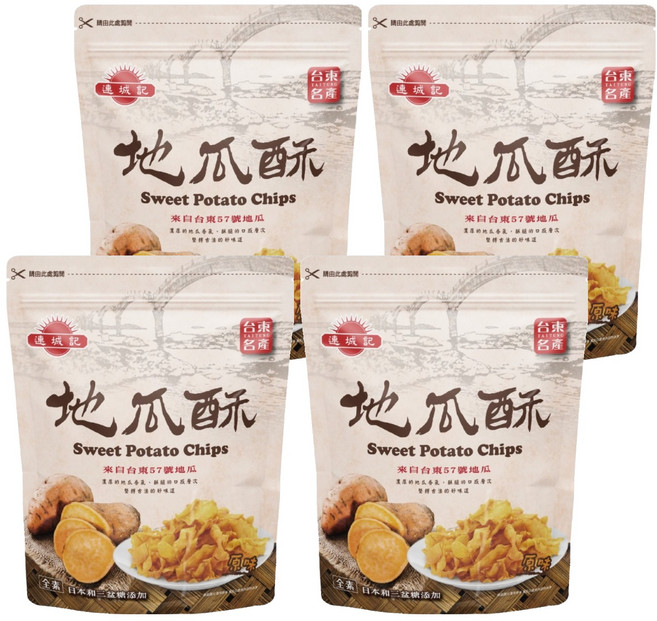 連城記 地瓜酥 原味 全素, 4包, 140g