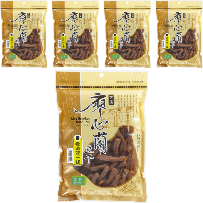 大溪廖心蘭豆干 老道辣干條 大, 320g, 5包