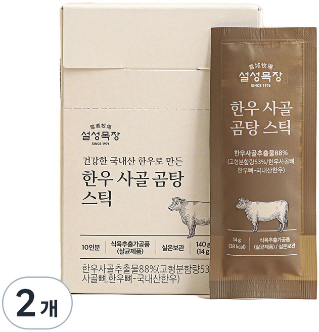 설성목장 한우 사골 곰탕 스틱 10p, 140g, 2개
