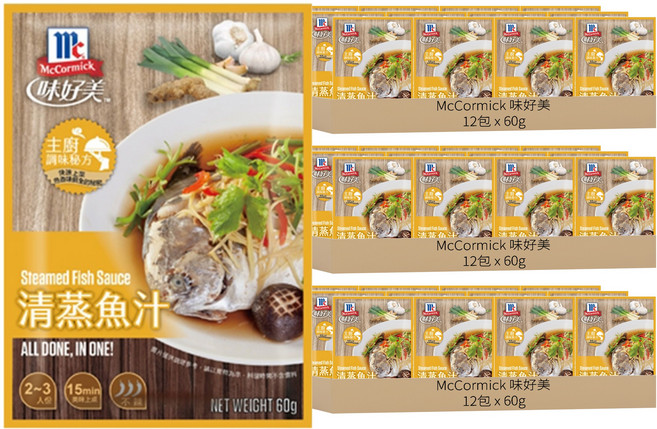 McCormick 味好美 清蒸魚汁 12包, 60g, 3盒