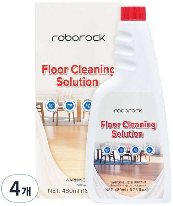 로보락 전용 클리너 R2602, 480ml, 4개