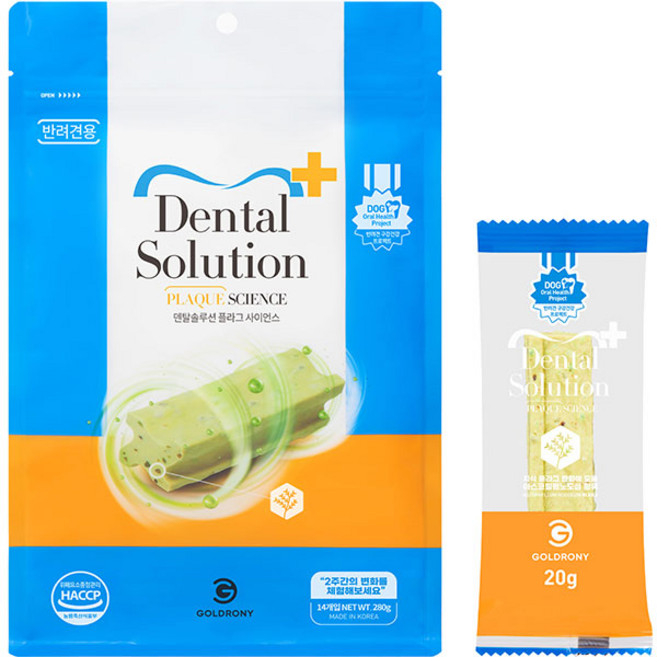 골드로니 반려견 덴탈솔루션 플라그 사이언스 덴탈껌, 대구살, 280g, 1개