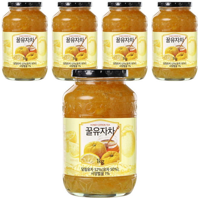 초록원 꿀유자차, 1kg, 1개, 5개