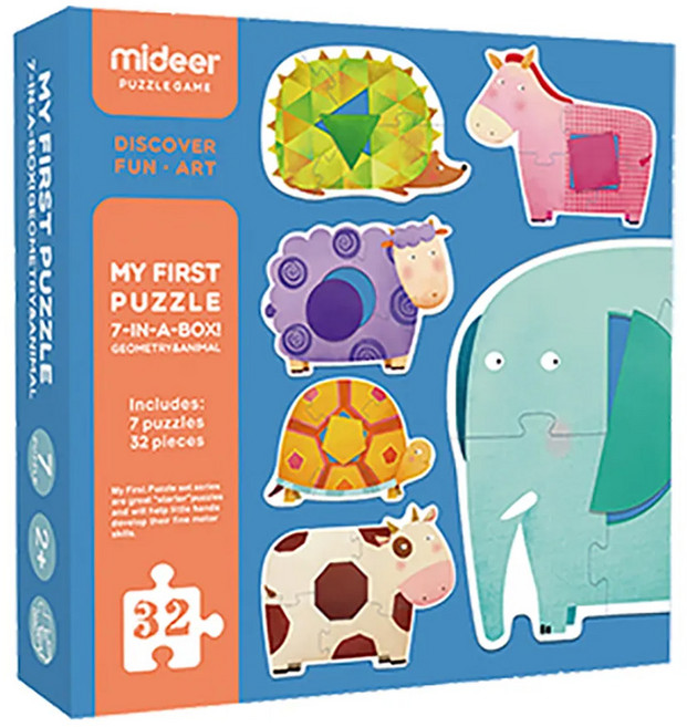 mideer 兒童幾何認知拼圖, 32片, 1盒