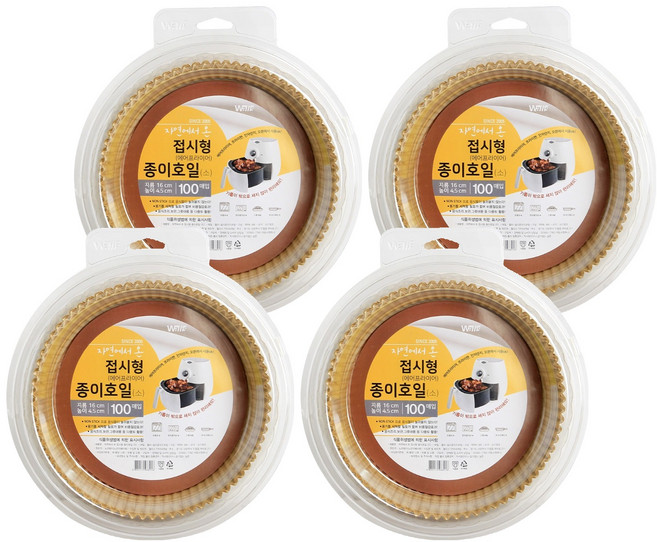 월리스 자연에서 온 종이호일 접시형 골든, 100개입, 4개