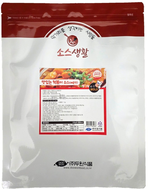 소스생활 맛있는 떡볶이 소스 분말 매운맛, 1kg, 1개