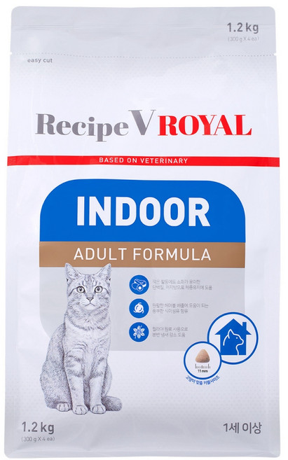 유한양행레시피브이 고양이 로얄 기능성 사료, 인도어, 1.2kg, 1개
