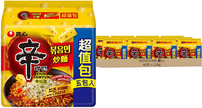NONGSHIM 農心 辛炒麵 起司風味, 40包