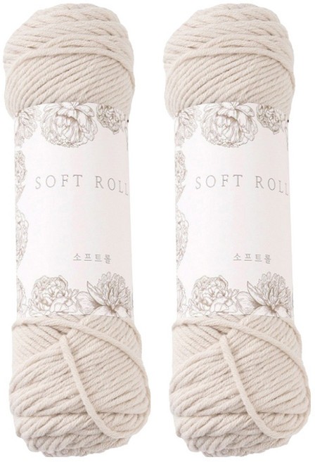 소프트롤 뜨개실 100g, 06 오트밀베이지, 2개