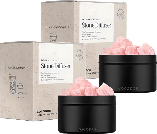 코코도르 스톤 디퓨저, 수정석핑크, 2개