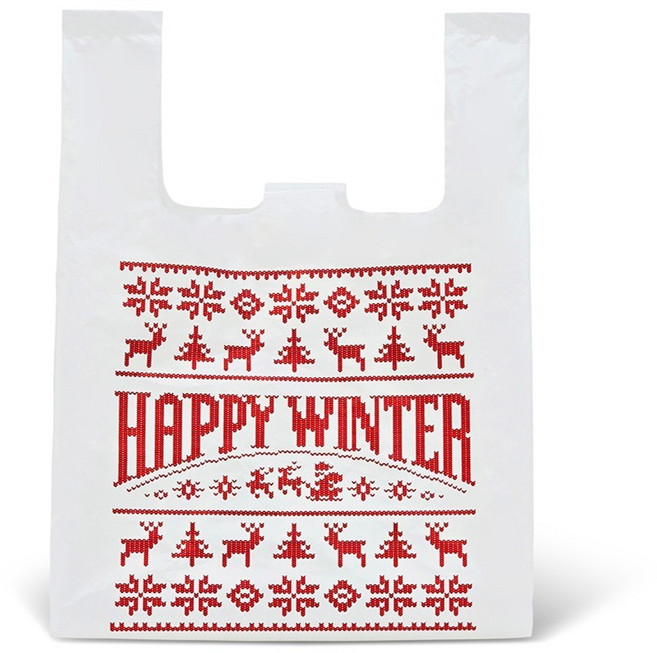 에코퓨어 해피윈터 손잡이 비닐봉투 중, 100개, 20L