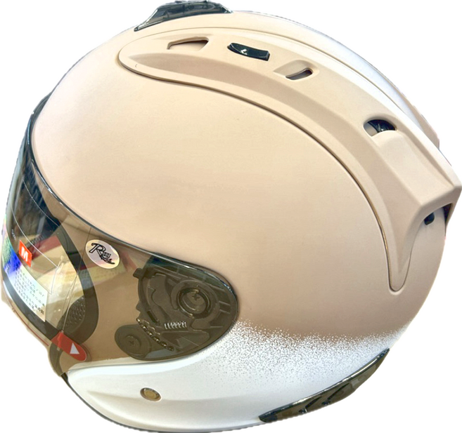 FIGHTER HELMET 露臉式安全帽 含1層護目鏡 R3A6, 奶茶白
