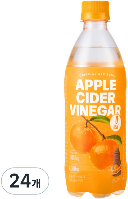 클룹 애사비소다 제주감귤 제로 탄산음료, 500ml, 24개
