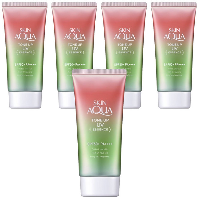 SKIN Aqua 水潤肌 柔光透亮防曬飾底凝露 玫瑰粉 SPF50+ PA++++ 80g 提亮膚色, 5件