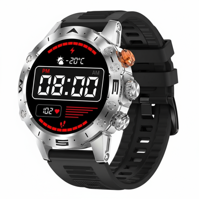 無品牌 矽膠 智慧型手錶 圓形 38mm 藍牙通話 IP68防水 黑色 168H 100多種運動模式 MT43PRO