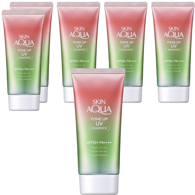 SKIN Aqua 水潤肌 柔光透亮防曬飾底凝露 玫瑰粉 SPF50+ PA++++ 80g 提亮膚色, 6件