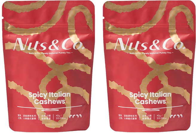 Nuts&Co. 堅果之間 天然輕調味 火辣義式腰果, 2個, 42g