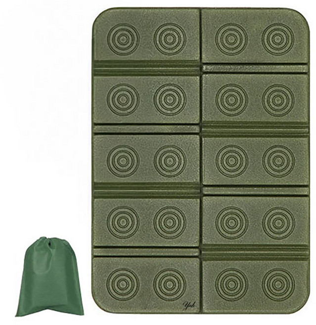 와이엔케이 휴대용 접이식 방습 캠핑 방석, 카키