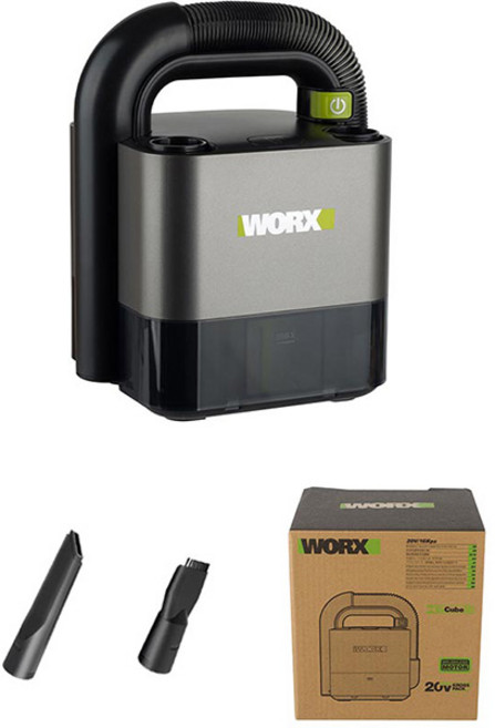 WORX 충전식 휴대용 무선 차량용 청소기 베어툴, 검정, WU035.9