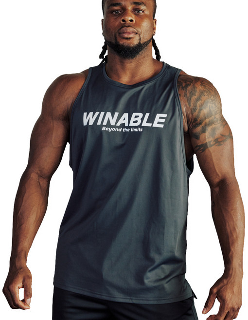 윈어블 남성용 기능성 헬스 민소매 나시, 그레이, 1개