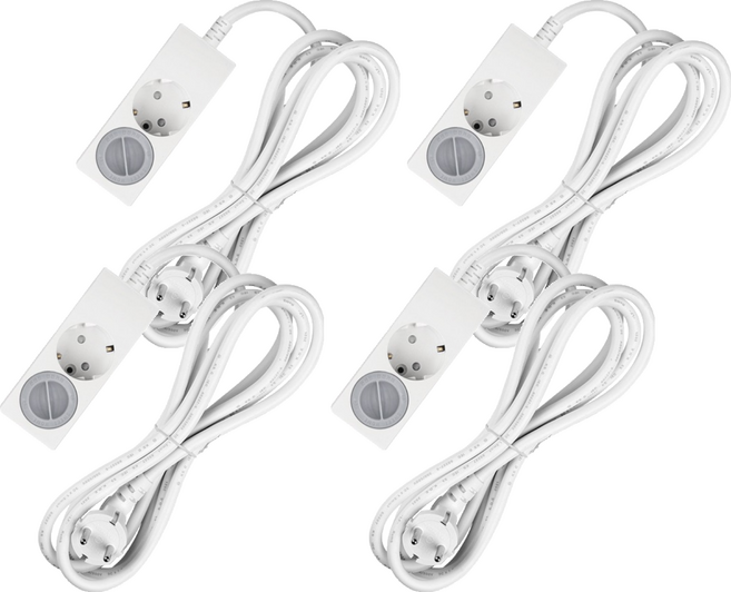 스윗홈 국내생산 일반형 접지 멀티탭 2구 + 안전커버, 3m, 혼합색상, 4세트