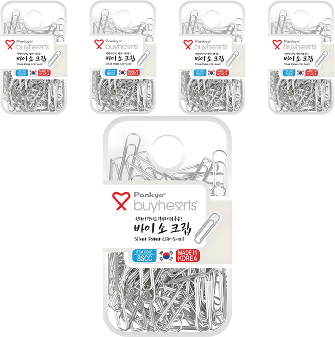 Buyhearts Baiso 小號銀色迴紋針 BSCC, 150入, 5盒