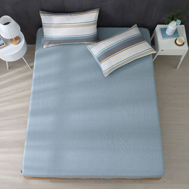 Hong Yew Bedding 鴻宇寢飾 床包枕套3件組 100%精梳純棉 台灣製 C20138 床包 + 枕套2個
