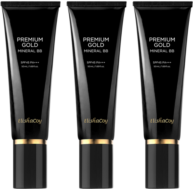 엘리샤코이 프리미엄 골드 미네랄 BB크림 SPF45 PA+++ 50ml, 화사한 내추럴 베이지, 3개