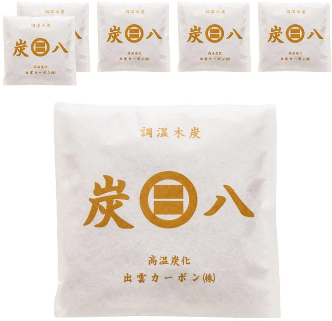 出雲屋炭八 室內調濕木炭 小(19 x 19 x 2.5cm), 40g, 6個