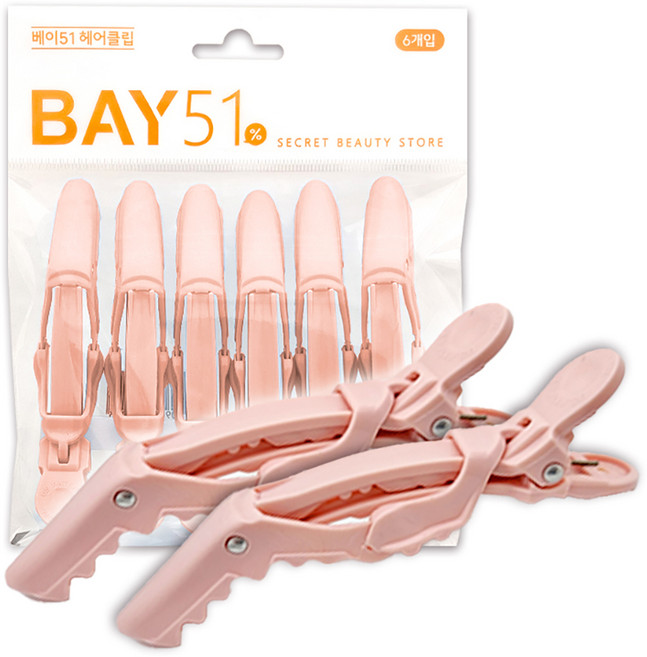 베이51 헤어클립, 핑크, 6개