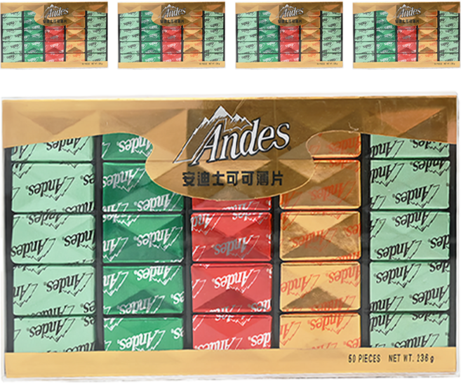 Andes 安迪士 綜合可可薄片禮盒, 236g, 5盒