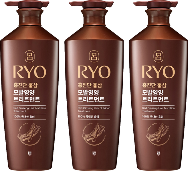 려 홍진단 홍삼 모발영양 트리트먼트 화이트플로럴향, 3개, 820ml