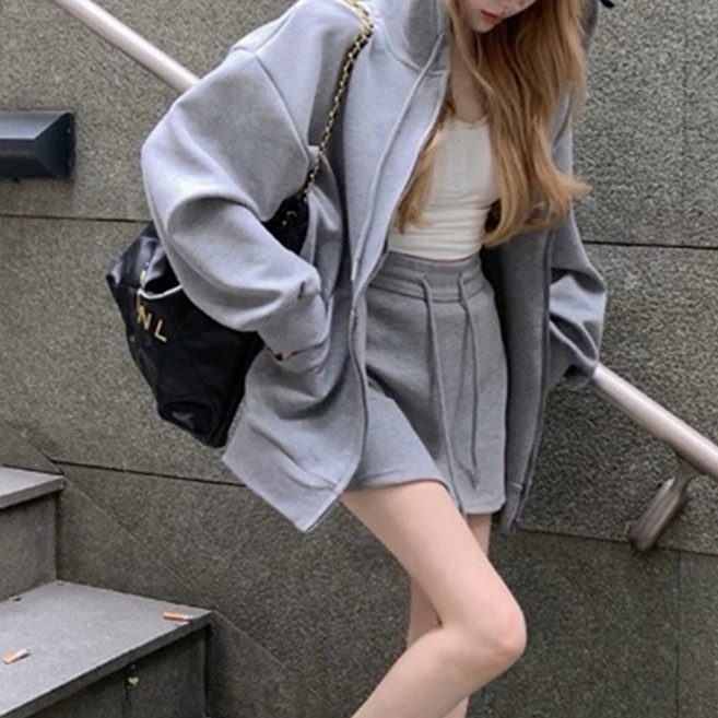 刷毛寬鬆厚磅休閒連帽外套