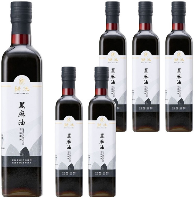 GENG YUAN 耕沅 100%古法壓榨黑麻油, 500ml, 6瓶