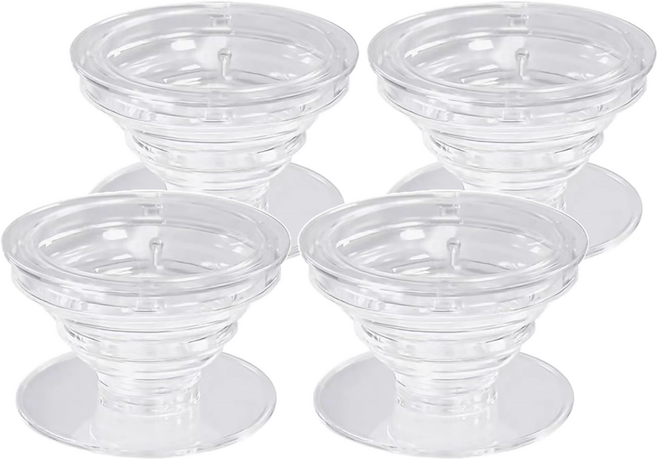 簡約透明圓形手機支架, 透明, 4個