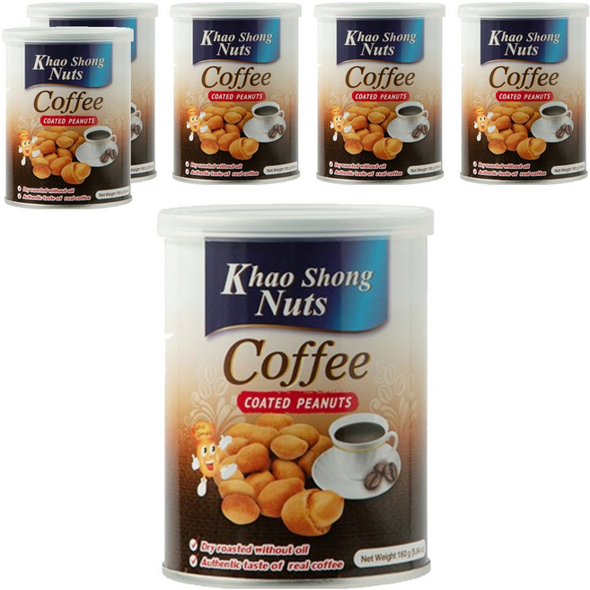 Khao Shong Nuts 咖啡花生餅乾, 160g, 6罐