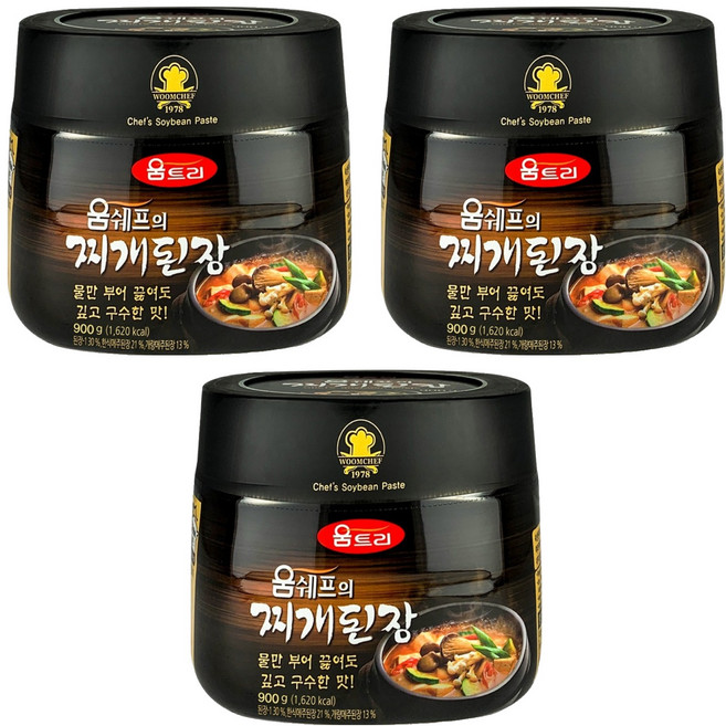 움트리 움쉐프의 찌개된장, 900g, 3개