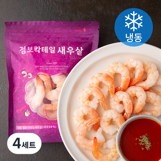 알찬해 해물담다 점보 칵테일 새우살 200g + 매콤칠리갈릭 소스 150g (냉동), 4세트