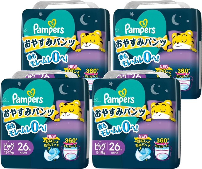 Pampers 幫寶適 巧虎安睡褲/拉拉褲/尿布 12~17kg, XL, 104片