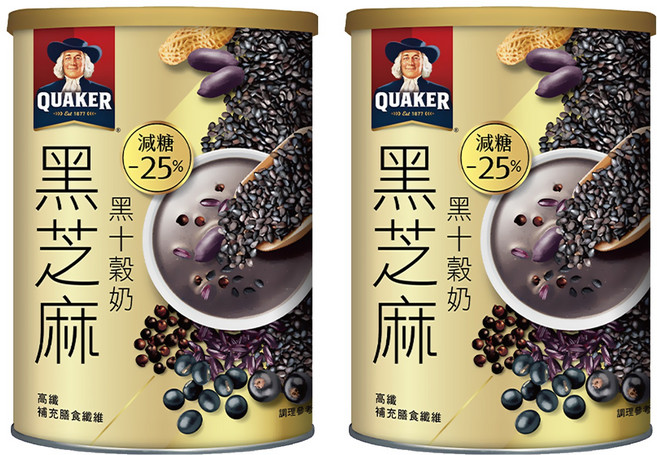 QUAKER 桂格 黑芝麻黑十穀奶, 390g, 2罐