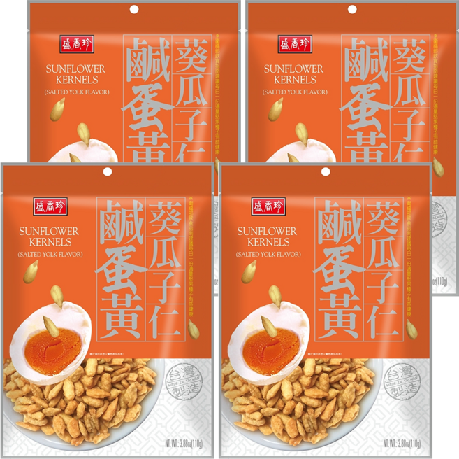 盛香珍 鹹蛋黃葵瓜子仁, 110g, 4袋