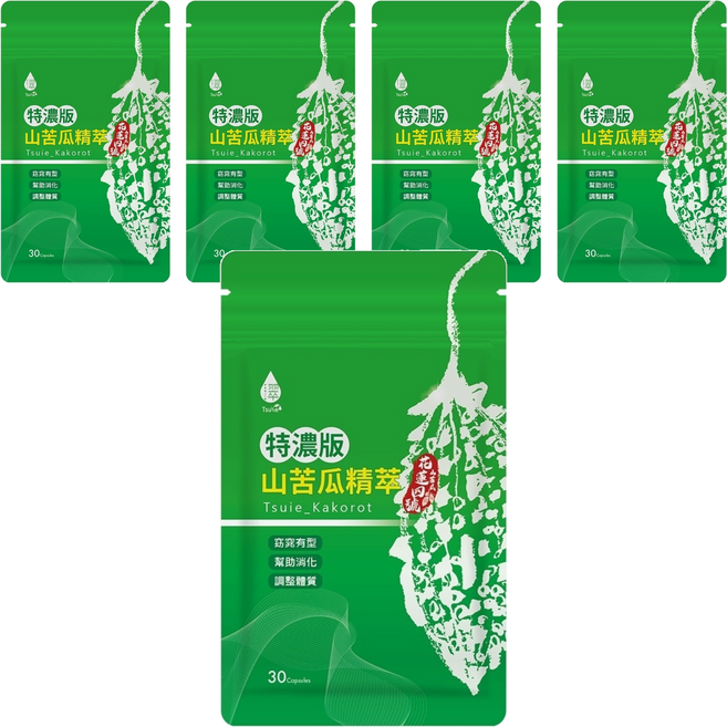 Tsuie 日濢 特濃版山苦瓜精萃, 30顆, 560mg, 5包