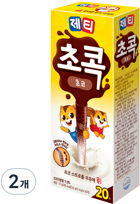 제티 초콕 초코렛맛, 3.6g, 20개입, 2개