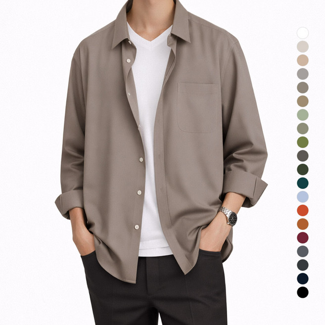 가이스토리 남성용 포켓 링클프리 셔츠