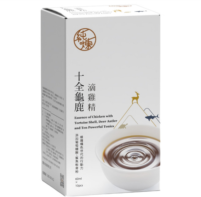 純煉 十全龜鹿滴雞精 10包, 1個, 600ml