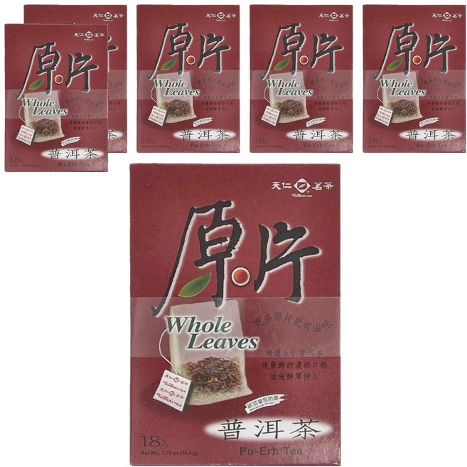天仁茗茶 原片普洱茶, 2.8g, 18包, 6盒