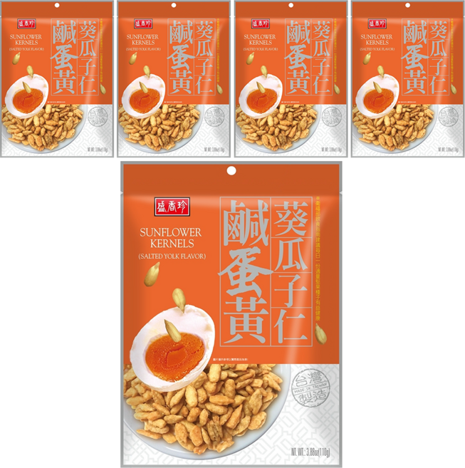 盛香珍 鹹蛋黃葵瓜子仁, 110g, 5袋