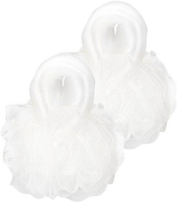 KEYTOSS 詰朵斯 自然無染 專利纖維沐浴球, 圓圓 白色, 2個, 1入