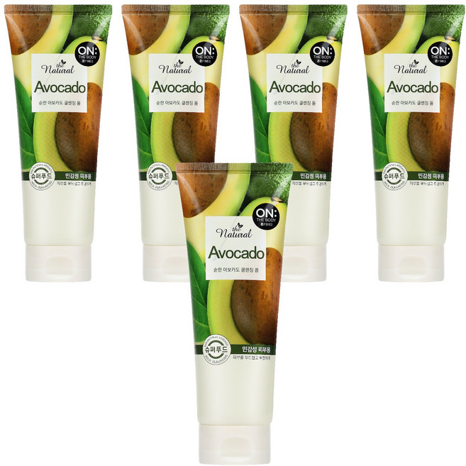 온더바디 더 내추럴 아보카도 순한 클렌징 폼, 200g, 5개